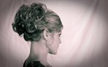 updo in black & white, created at kj Hair Spa, Apex NC